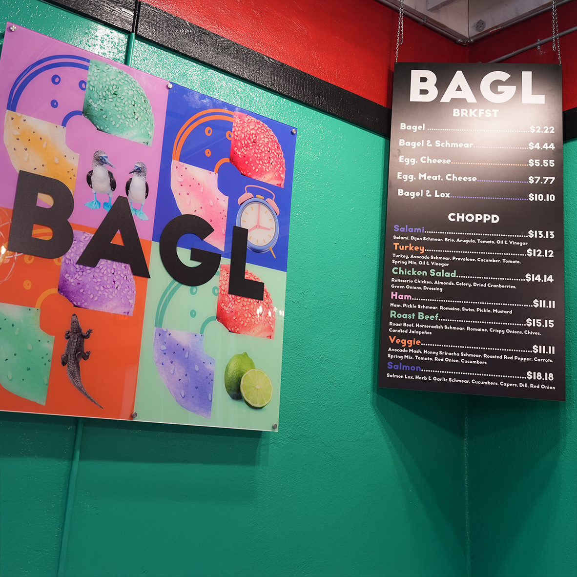 BAGL storefront closeup wall - in Ecclesia Market, Castle Rock, CO